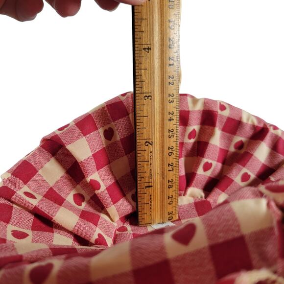 Vintage Homespun Creations Decorative Basket, Red Heart Checkered Liner Country - Picture 6 of 11